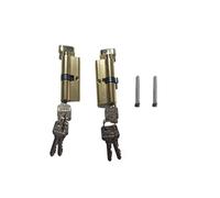 YUSSEQDD 2pcs Cylinder Door Locks Pick Anti Thumbturn Alloy Metal Iron Household Room Door Handle Head Universal Lock, Gold, 70x29mm