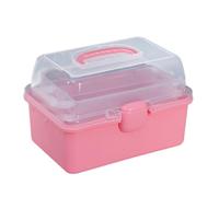 YUSSEQDD 3 Layer Compartment Storage Box Large Household Organizer Storage Box Stackable Hair Accessories and Office Supplies Case Container Organizer Bins Divider, Pink, 20x15x13cm