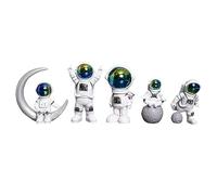 YUSSEQDD Astronaut Figure Spaceman Sculpture Resin Statue Ornament for Office Party Exquisite Handcrafted, Blue, 5 pcs