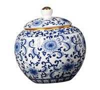 YUSSEQDD Chinoiserie Style Porcelain Ginger Jar Storage Decorative Bud Vase Elegant Display For Home Or Coffee Table Decor Porcelain Ginger Jar Storage Temple Jars Desktop, Style B