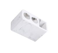 YUSSEQDD Elegant Toothpaste Holder with Three Compartments and Classic Marble Texture Bathroom Storage and Organization Bathroom Accessories Organizer Countertop Accents, White, 14x6.1x9cm