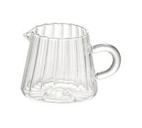YUSSEQDD Hand Poured Glass Sharing Pot Nordic Transparent Coffee Milk Jug Coffee Lovers Kettle Meets Everyday Needs Japanese Stripe Glass Milk Jug Heat Resistant, Style A
