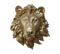 YUSSEQDD Handmade Animal Head Wall Plaque Realistic Decor for Living Room and Cafes Resin Animal Head Wall Hanging Sculpture Office Fine Workmanship Polyresin Statue Decoration, Lion