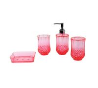YUSSEQDD Hotel Mouthwash Cup Soap Dish Bathroom Essentials Kit Soap Dispenser Bathroom Accessories Set Acrylic Not Easy To Break, Red