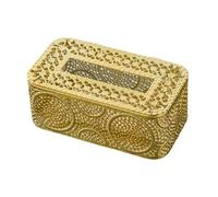 YUSSEQDD Napkin Holder Box Table Tissue Box Dispenser Adds Decorative with Luxurious Finish Enhancing Any Home Decor Tissue Paper Holder Facial Tissues Storage, Gold, B