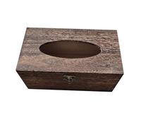 YUSSEQDD Rustic Elegant Wooden Retro Style Tissue Box Office Living Room Bathroom Kitchen and Hotel Table Top Decoration Office Desk Nightstand Tissue Canister Organizer, Brown, 22x12x10cm