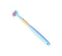 YUSSEQDD Sensory Toothbrush Gentle and Effective Care Plastic Three Head Toothbrush for Cleaning Triple Toothbrush, A22 Sky Blue Child