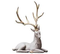 YUSSEQDD Standing Deer Decoration Collectible Home Office Reindeer Ornaments Elegant and Charming, Sitting Coffee