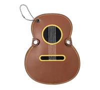 YUSSEQDD Waterproof Leather Guitar Pick Bag Guitar Pick Storage Case With Keychain Making Easier To When Playing Guitar. Durable, brown