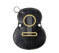YUSSEQDD Waterproof Leather Guitar Pick Bag Guitar Pick Storage Case With Keychain Making Easier To When Playing Guitar. Durable, black