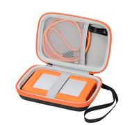 YUSSOT Case Compatible with LaCie Rugged Mini 1TB/ 2TB/ 4TB/ 5TB External Hard Drive Portable HDD, Carring Case Storage Holder for Hard Drives for Mac and PC Computer, Orange (Case Only)