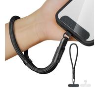 YUSSUNSNY 1 Pack Phone Wrist Strap Lanyard, Adjustable Nylon Phone Lanyard with Detachable Tether Tab, Compatible with Most Cell Phone Case, Black