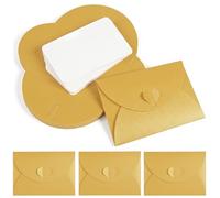 Yustella 40 Pack Mini Gift Card Envelopes, Gold Pearlescent Paper Envelopes with Heart Clasp, Suitable for Gift Cards, DIY Thank You Cards, Party Invitations, Birthdays, Weddings & Graduation