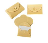 Yustella 40 Sets Mini Gift Card Envelopes, Small Golden Envelopes, 10 * 6.5CM Premium Pearlescent Paper Envelope with Heart Clasp for DIY Gift Cards, Weddings, Birthdays, Christmas Party Favors Etc