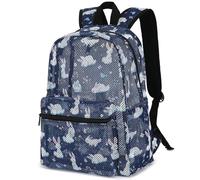 Yusudan Mesh Backpack for Girls, Kids Semi-Transparent School Bookbag Women See Through Beach Bag Daypack, Bunny, 10.2" x 5.8" x 16.3", Modern