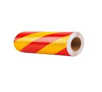 YUSUZH 3PCS 10cmx3.0M Twill Reflective Waterproof Tape Left or Right Reflector Self-adhesive Safety Warning Sticker Clear Sticker Truck for Outdoor Stairs(Yellow Red)