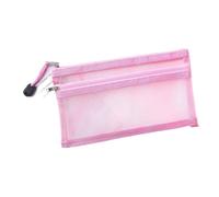 YUSUZH 3PCS Transparent Zipper Pencil Case Mesh A6 Storage Bag Clear Makeup Pouch Portable Examination Stationery for Stationery, Toiletries(Pink)