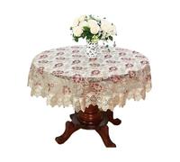 YUSUZH Lace Tablecloth Pastoral Round Dining Table Cloths for Kitchen Dinning Tabletop