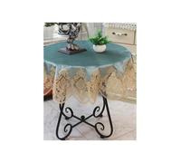 YUSUZH Lace Tablecloth Pastoral Round Dining Table Cloths for Kitchen Dinning Tabletop