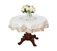 YUSUZH Lace Tablecloth Pastoral Round Dining Table Cloths for Kitchen Dinning Tabletop
