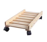 YUSUZH Solid Wood Desktop PC Case Computer Adjustable CPU Stand Tower/Chassis Tray With 4 Caster Rolling Wheels for Home Office, Under Desk