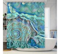 YUSUZHU 1 Summer Turtle Shower Curtain - Coastal Theme Undersea World Bathroom Decor, Polyester, with Turtle and Coral Pattern 90x203cm/35x80in(WxH)