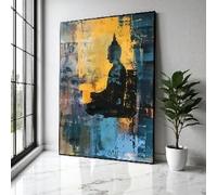 YUSUZHU Abstract Buddha Silhouette Canvas, Meditation Wall Art, Spiritual Decor, Contemporary Zen Painting, Home Decor, Prints(30x40cm/Inner frame)