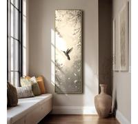 YUSUZHU Bird Canvas Art, Modern Bird Painting, Abstract Bird Print, Large Canvas Wall Art Artwork, Tall Thin Vertical Art Piece(50x150cm/Frameless)