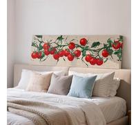 YUSUZHU Botanical Cherry Tomato Print, Wide Panoramic Canvas Art, Red Vine Kitchen Decor, Modern Farmhouse Wall Art, Culinary(35x105cm/Inner Frame)