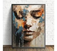 YUSUZHU Graffiti Street Woman Art Canvas Murals Aesthetic Home Decor Landscape Artwork Paintings for Bedroom Wall Posters Prints 80x120cm Withframe