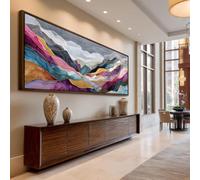 YUSUZHU Horizontal Sunset Wall Art, Long Narrow Landscape Canvas or Poster Print, Wide Sunset Decor for Office, Hall Living Room(60x180cm/Frameless)