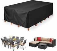 YUSUZHU Housse de protection pour meubles de jardin, imperméable et résistante aux déchirures, pour tables et chaises de jardin, coupe-vent, robuste, noire 140x140x95cm