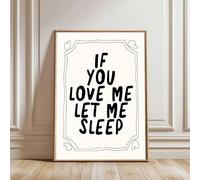 YUSUZHU If You Love Me Let Me Sleep Funny Quote Art Poster Aesthetic Bedroom Decor Painting Canvas Print Minimalist Wall Picture(60x80cm/Frameless)