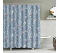 YUSUZHU Large Pink Blue Colorful Butterfly Print Shower Curtain Waterproof Washable Decorative Polyester Fabric Bathroom Curtains 137x198cm/54x78in(WxH)