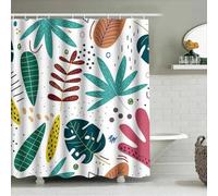YUSUZHU Leaves Shower Curtain: Modern Bathroom Decor with Greenery Print Easy Install for Bathrooms Long Wide Bag Shade Opaque 120x190cm/47x75in(WxH)