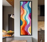 YUSUZHU Long Narrow Trees Art, Tall and Thin Canvas wall art, Vertical Rainbows Art, Framed Canvas Art for Office, Rooms or Hall(70x210cm/Frameless)