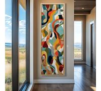 YUSUZHU Long Vertical Abstract Print for Office, Tall Narrow Aesthetic Canvas Wall Art，Dining Room, Living Room, Bedroom, Decor(70x210cm/Frameless)