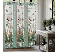 YUSUZHU Modern Green Garden Shower Curtain Colorful Butterfly Floral Bathroom Decoration Design Plant Fabric Shower Curtain 157x183cm/62x72in(WxH)