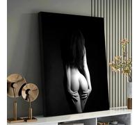 YUSUZHU Nude Woman Canvas Print, Contemporary Wall Art, Minimalist Home Decor, Female Figure,Bedroom Decor, Living Room Painting 60x90cm Frameless
