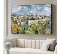 YUSUZHU Old City Skyline Canvas, Abstract Landscape Wall Art, Cityscape Painting, Home Décor Canvas Print,Religious Architecture(21x30cm/Frameless)