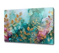 YUSUZHU Vintage Aesthetic Flower Leaves and Flowers Tree Canvas Painting Decor Art Posters And Prints Pictures, (Mint Green)(50x75cm/Frameless)