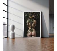 YUSUZHU Woman Art, Abstract Nude Canvas Art, Botanical Female Figure, Modern Wall Art, Home Decor Posters, Photo Artwork Painting 30x45cm Frameless