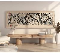 YUSUZHU Yayoi Kusama Inspired Floral Canvas Wall Art Poster: Abstract Botanical Print for Home Wall Decor Contemporary Pictures(30x90cm/Frameless)