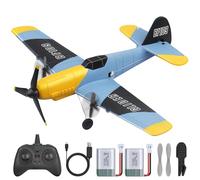 yusvwkj RC Plane, BF109 3 Channel Remote Control Plane with 2 Batteries, 2.4GHz Remote Control Airplane Fighter Toys Easy to Fly for Adults Kids Beginners Boys