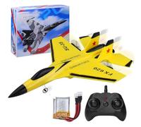 yusvwkj SU35 RC plane Drone 2.4GHz 2 Ch Remote Control Airplane EPP Foam 2 Batteries Remote Control plane/Drone/Fighter/helicopter/Jet Easy to Fly for Adults Kids Beginners,Boy toys Yellow
