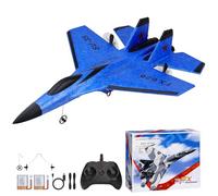 yusvwkj SU35 RC plane Ready to Fly, Drone 2.4GHz 2 Ch Remote Control Airplane EPP Foam 2 Batteries Remote Control plane/Drone/Fighter/helicopter/Jet Easy to Fly for Adults Kids Beginners,Boy toys Blue
