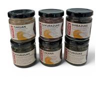 Yutaka Japanese Pickle Selection Bundle (6 Jars) - Fukujin Zuke, Takuan, Sakurazuke, Shibazuke, Takana & Kyurizuke Assorted Japanese Pickled Vegetables