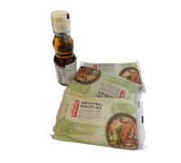 Yutaka Low Carb Shirataki White (Konjac) Noodles Bundle with Premium Japanese Sesame Oil (4 items) - Keto, Gluten Free, Vegan Noodle Cooking Kit