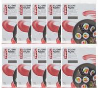Yutaka Sushi Nori Seaweed (Pack of 10, 50 Full Sheets) | Premium Roasted Seaweed for Sushi, Hand Rolls & Snacks