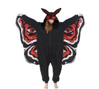 YUTCOTC Mothman Costume - Onesie Pajamas for Halloween Cosplay, Unisex, Large